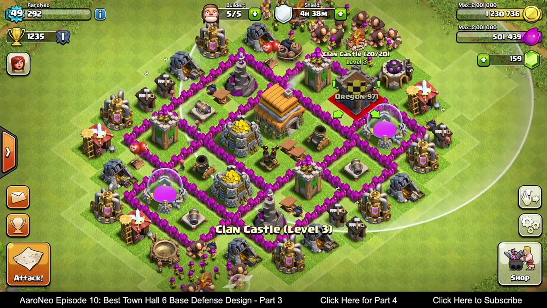 clash of clans town hall level 6 maxed out