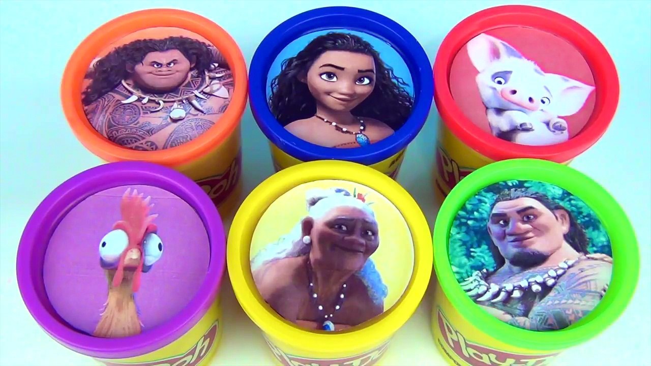 Disney MOANA Playdoh TOY Surprises, Learn Colors, Maui, Pau, Hei Hei Surprises / TUYC