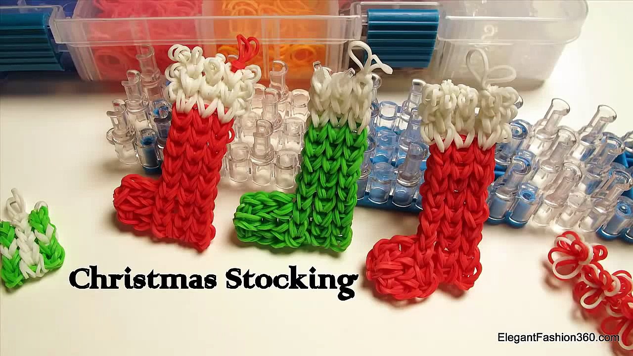How to make Christmas Stocking ornament on Rainbow Loom