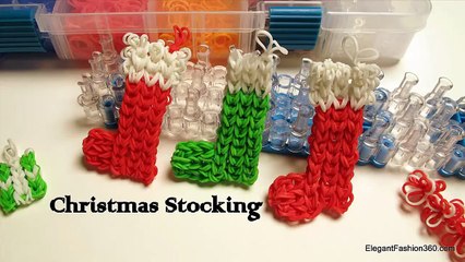 How to make Christmas Stocking ornament on Rainbow Loom