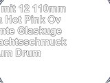 Packung mit 12  110mm Fushsia  Hot Pink Oval geformte Glaskugeln  Weihnachtsschmuck