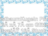 ChristbaumKugeln PM187 16 x 7 cm Glitter mattweiß 16 Stück 4 x 4 Stück