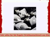 Kugel Xmas Luxury Ornaments 6er Set Anhänger Glas 789cm silber weiss Baumschmuck