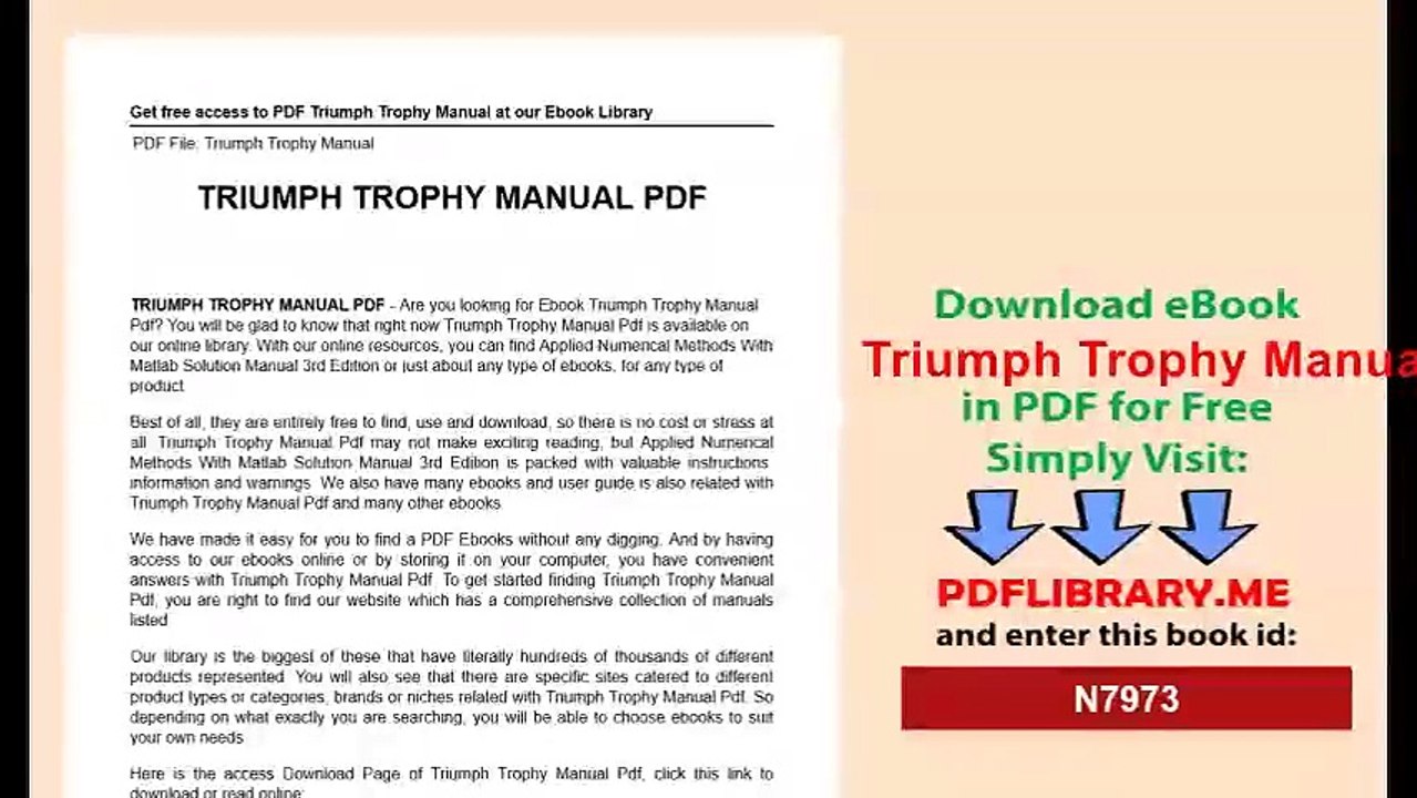 Triumph Trophy Manual