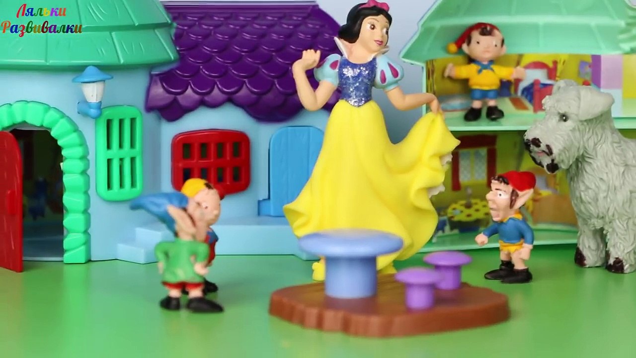 Белоснежка и семь гномов сказка, мультик с игрушками для детей