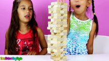 EXTREME JENGA CHALLENGE - Super Hot Takis and Extreme Sour Warheads Challenge - TwoSistersToyStyle