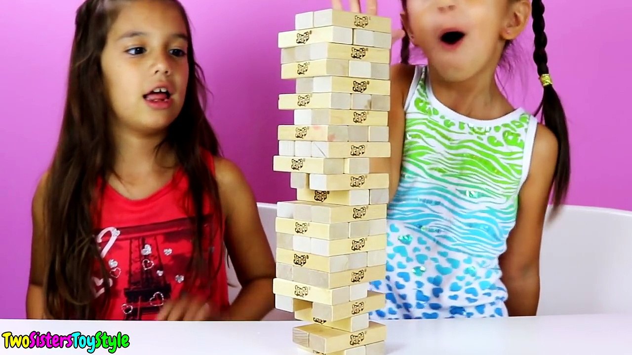 EXTREME JENGA CHALLENGE - Super Hot Takis and Extreme Sour Warheads Challenge - TwoSistersToyStyle
