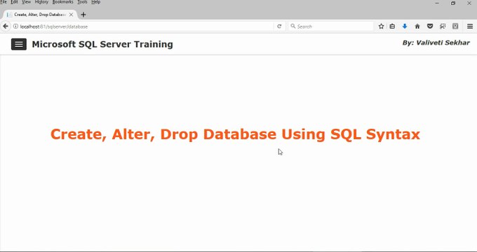 Microsoft SQL Server 2017 Training - Create, Alter, Drop Database Using SQL Syntax - Part 5