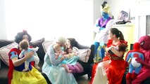 SUPERHERO COMPILATION! Baby Frozen Elsa and babies diaper change with disney princesses in real life