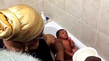 Neriahs first bath- Traditional Nigerian Newborn bath with Palm oil