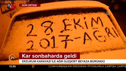 Erzurum ve Ağrı beyaza büründü