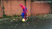 Spiderman & Scream Battle Death? w/ Duck, Venom, Scream, Cars & Football! Fun Superhero In Real Life
