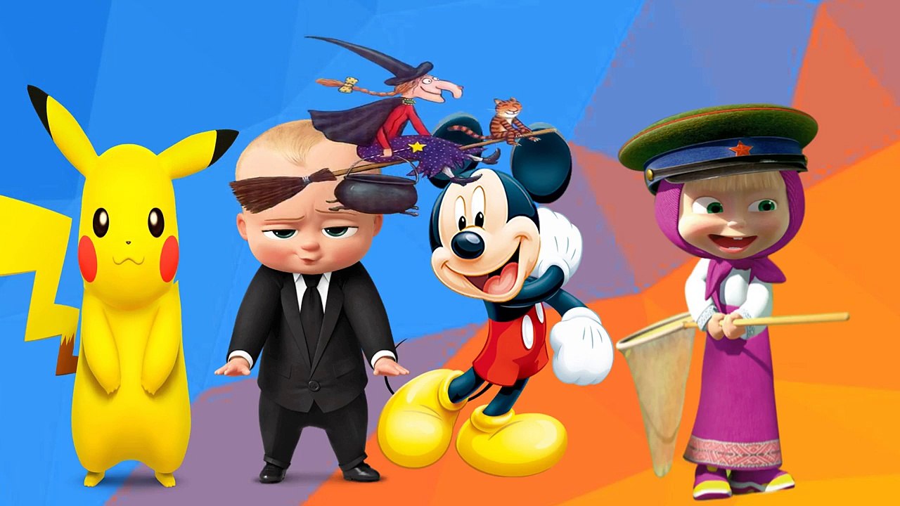 Wrong Head Boss Baby ,Pokemon Pikachu ,Mickey Mouse,masha Wrong Head Finger Family Nursery Rhymes