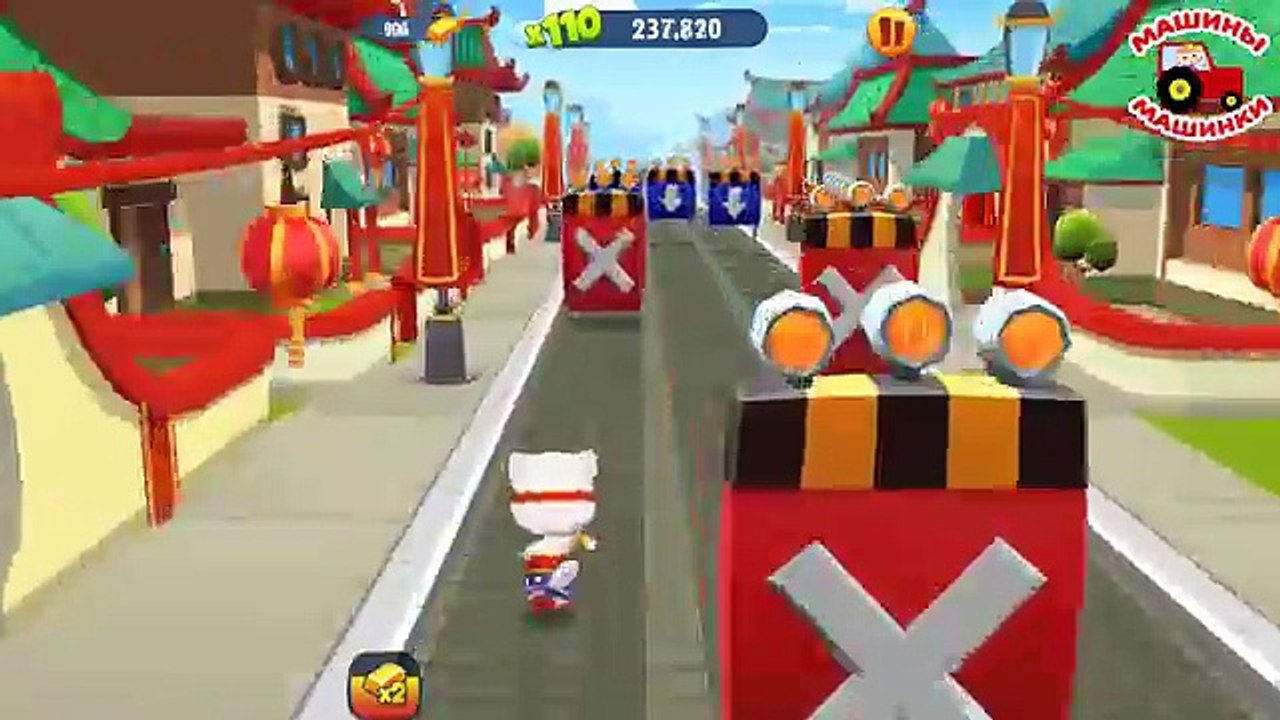 Говорящий Том Бег за золотом и Кошка Анжела! Мультфильм Игра Новые мультики для детей для девочек