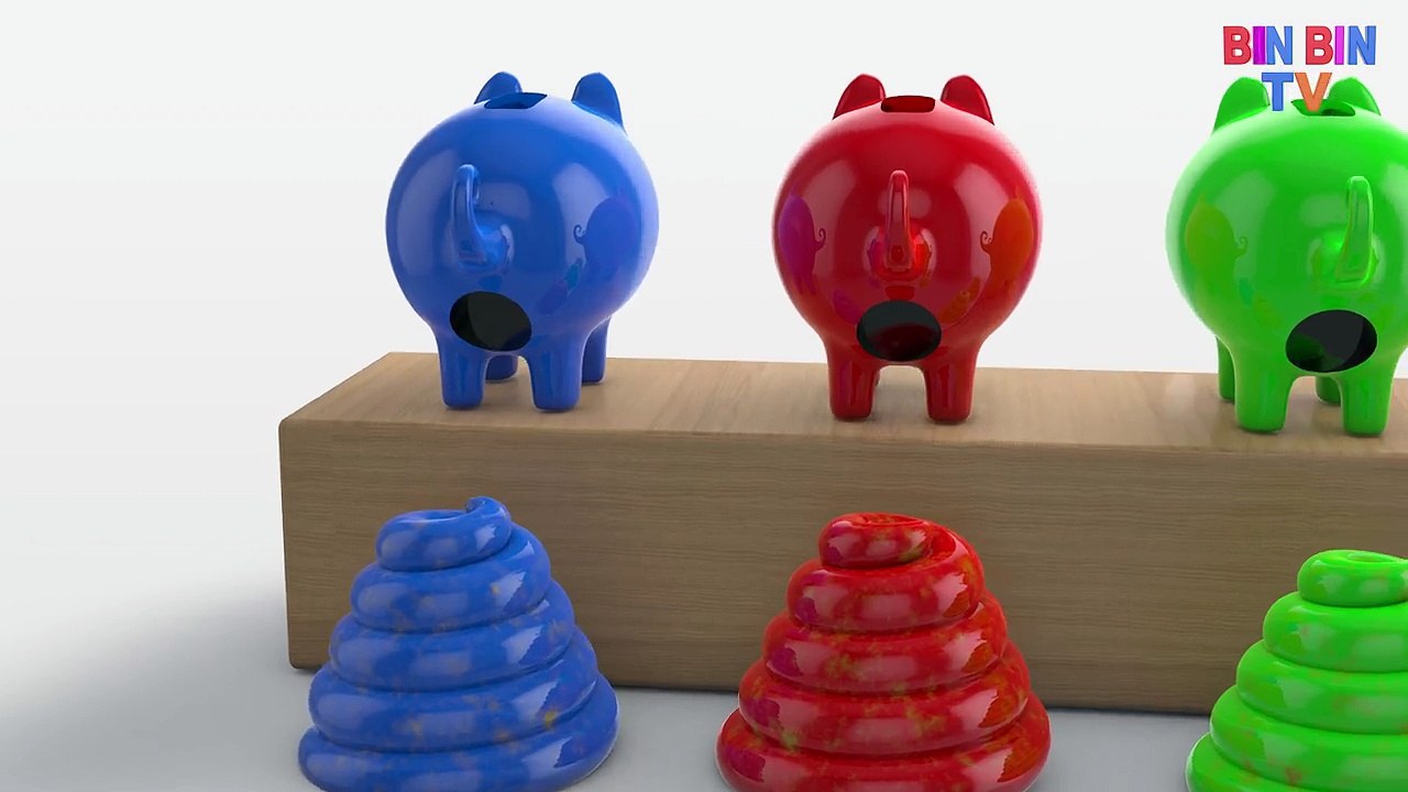 Learn Colors with Toilet for Children #z -Learn Colours with Piggy Bank for Kids-BinBin COLORS