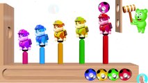 Cartoons to children Paw Patrol Learn Colors with WOODEN FACE HAMMER XYLOPHONE Soccer Balls Colors t