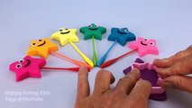 Glitter Play Doh Stars Smiley Face with Hello Kitty Moulds Fun and Creative for Kids and Children