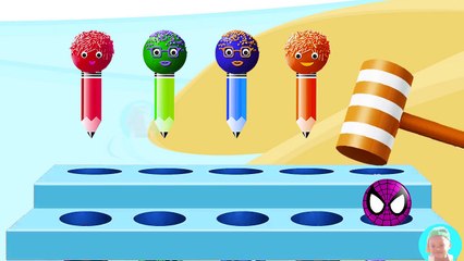 Colors Learn Cake Pop Pencil Learn Colors with finger family song nursery rhymes learning video
