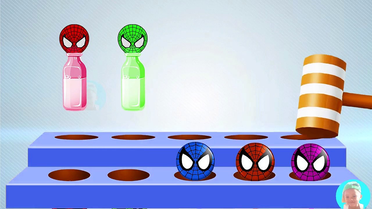 Colors Learn Spiderman Bottles Finger Family Song Learn Colours