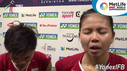 Yonex IFB 2017 : La réaction de Polii/Rahayu (INA), vainqueurs des Yonex IFB 2017