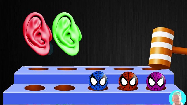 Learn Colors With 3D Ear Painting Soccer Balls balloons popping Teach Colors for Kids