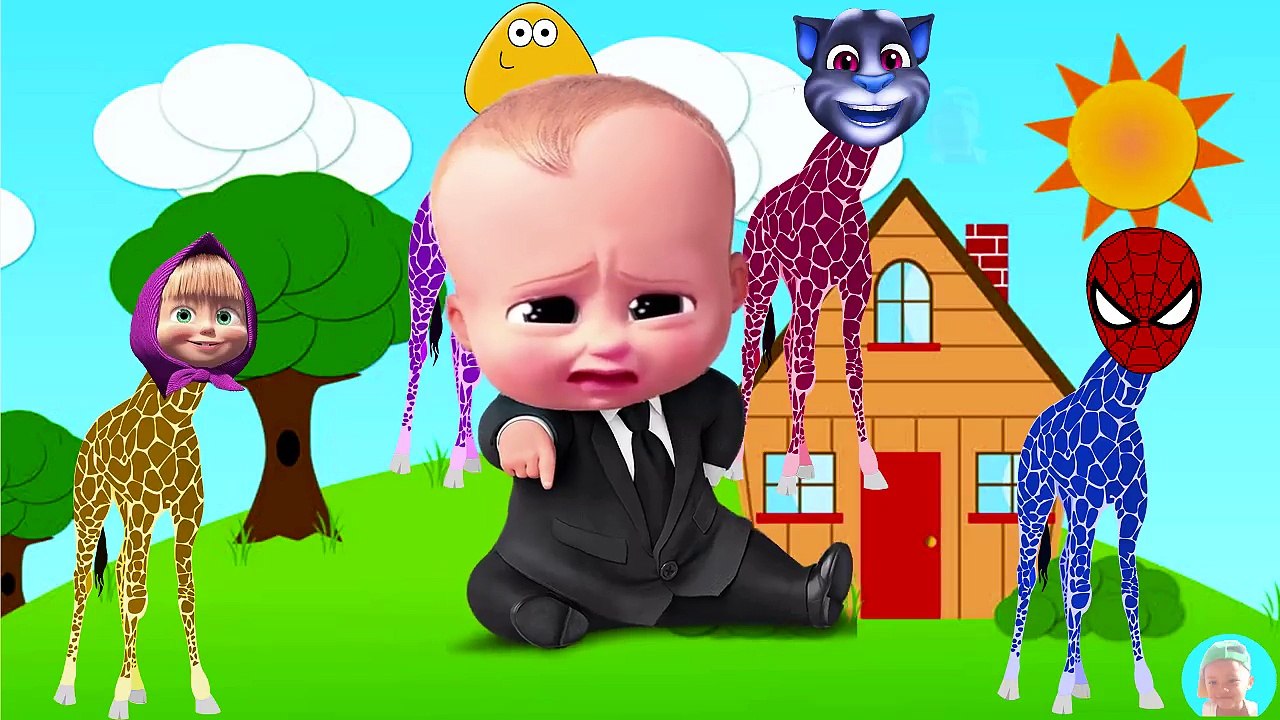 Wrong colors Masha Spiderman Talking Tom Pou Head Giraffe Finger Family Colors Learn