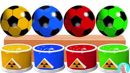 Learn Colors Soccer Balls Painting water coloring for Children - Colour Balls For Kids