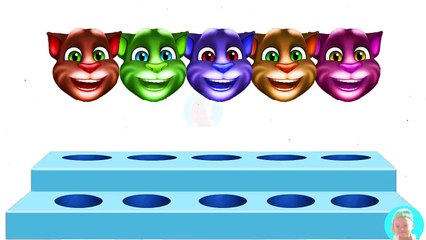 Talking Tom Head Finger Family Song Learn Colors - Colours for Kids