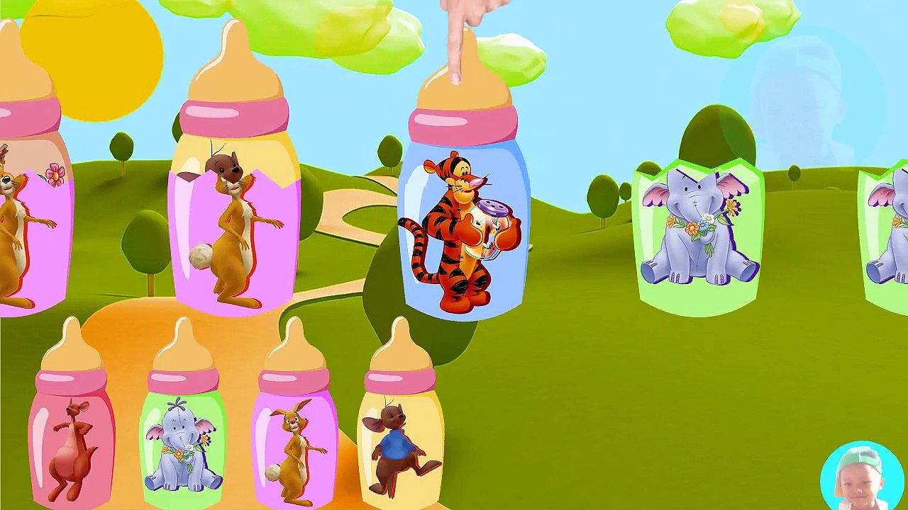 Wrong heads WINNIE THE POOH bottles Milk piglet Heffalumps Roo Show Kids Videos