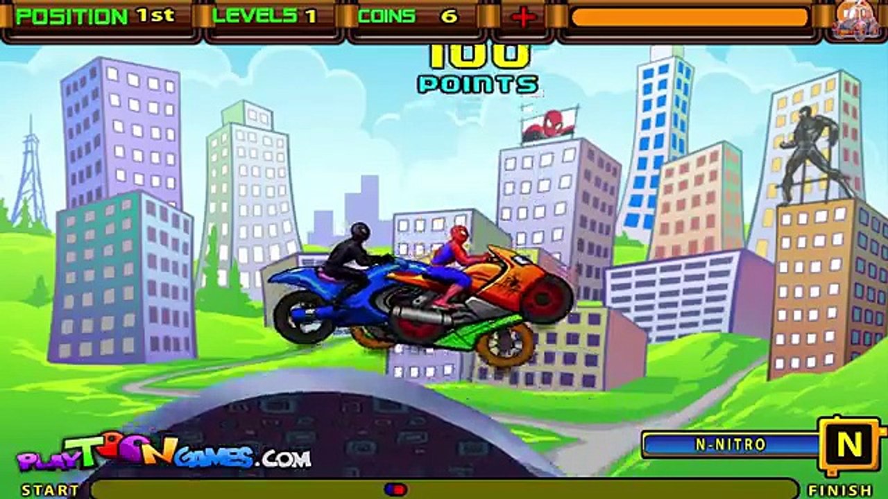 Spiderman Game Spidy Racer Spider-Man Sandman and Black Spiderman Race Game
