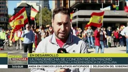 Ultraderecha protesta en Madrid contra la independencia de Cataluña