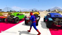Colored OffRoad Cars for Kids Transportation with Funny Cartoon Spiderman & Nursery rhymes Songs
