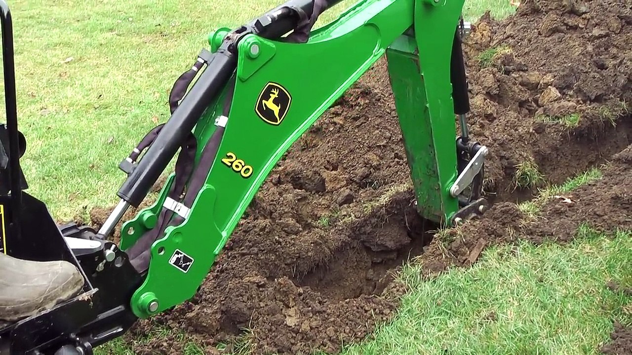 John Deere 1025R 260 backhoe Dig Moat (trench) for our Princess