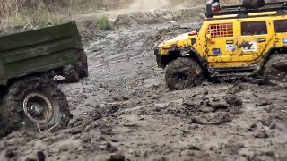 RC TRUCKS OFF Road MUD Terrain - Scale model: MAN Truck 6x6, Hummer, Tamiya Pajero, Axial, HPI