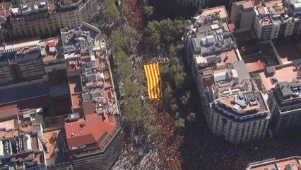 Unionistas desfilam em Barcelona
