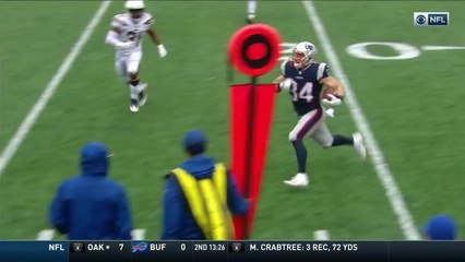 Burkhead catches ball in flat and bursts forward for first down