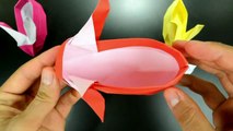Origami: Cesta de Coelho - Instruções em Português BR