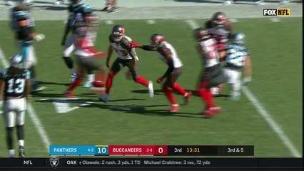 Chris Conte jumps Ed Dickson's route to picks off Cam Newton