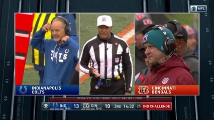 Mingo's sneak attack on LaFell is ruled fumble after Colts challenge