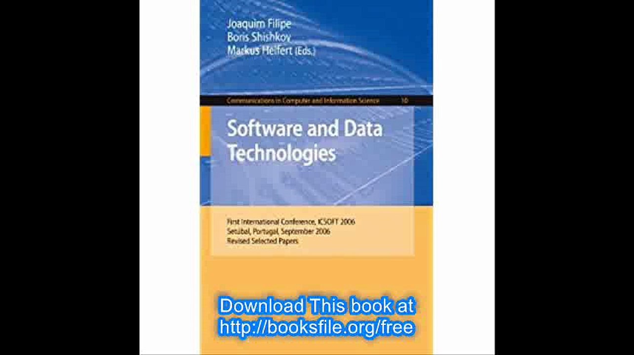 Software and Data Technologies First International Conference, ICSOFT 2006, SetÃºbal, Portugal, September 11-14, 2006, R