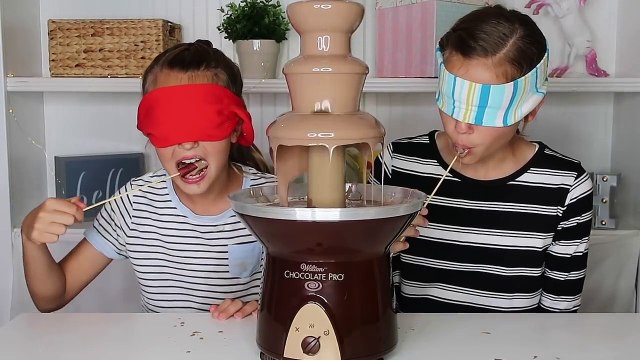 Chocolate Fondue Challenge | Blindfolded Challenge | Marissa and Brookie