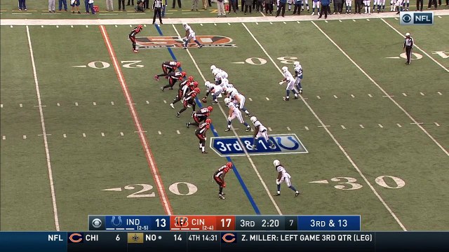 Indianapolis Colts running back Marlon Mack burns the Bengals' defense for a touchdown