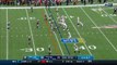Los Angeles Chargers quarterback Philip Rivers stops clock at one second after Austin Ekeler reception