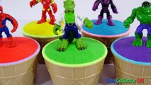 Play-Doh Bottles Finger Family Nursey Rhymes Superheroes Heads Learn Colors Playdough for Childrens