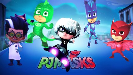 PJ Masks Five Little Babies Jumping On The Bed PJMasks Gekko Catboy Owlette Romeo Night Ninja