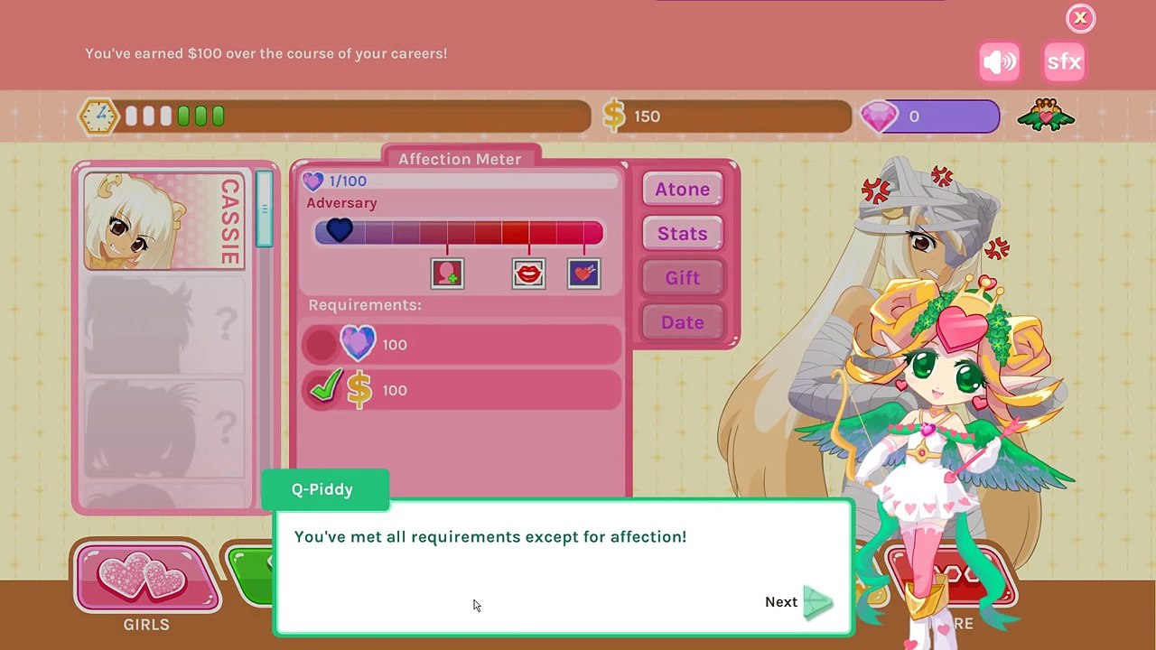 Crush Crush Part 1 - CASSIE CRUSH! - Lets Play Crush Crush PC Gameplay