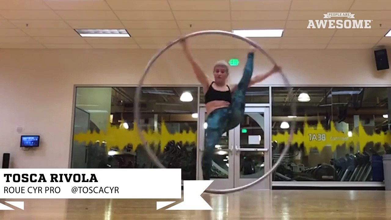 First Time Trying Roue Cyr Wheel _ Awesome Academy