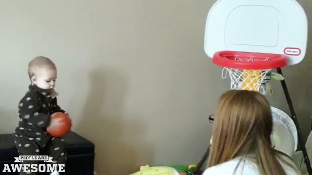 Little kid sinks consecutive basketball shots!