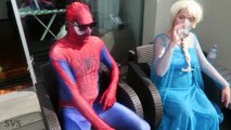 UGLY FROZEN ELSA MAKE UP PRANK vs SPIDERMAN w/ Joker Girl and Batman - Superheroes Real Life