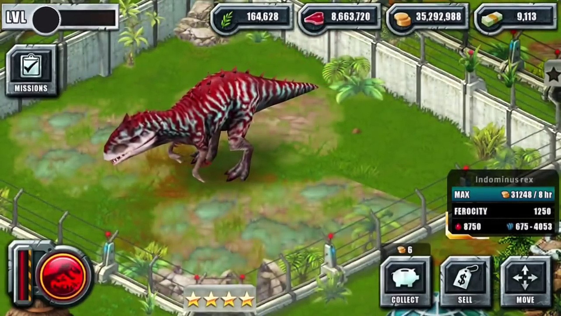 TIRANOSSAURO REX LEVEL 40 INDOMINUS REX? - Jurassic World - O Jogo - Ep 148  